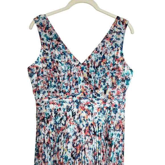 Anthropologie Plenty by Tracy Reese Dress 6P Morgan Multi Speckle Pleated Hi Low - Picture 2 of 8